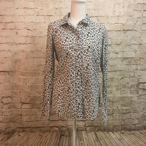 J Crew long sleeve print top